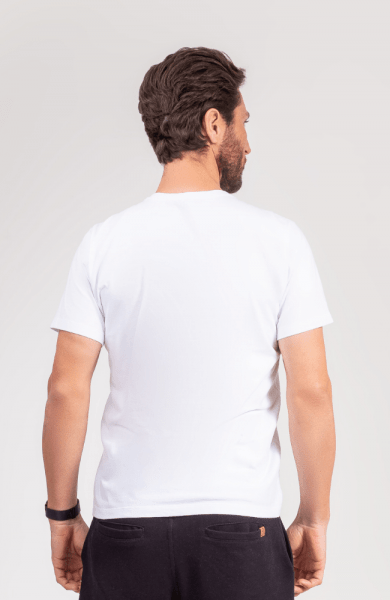 Camiseta Branca Algodão Premium Gola V