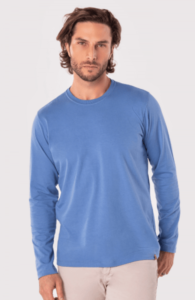 Camiseta Manga Longa Azul Super Comfort 