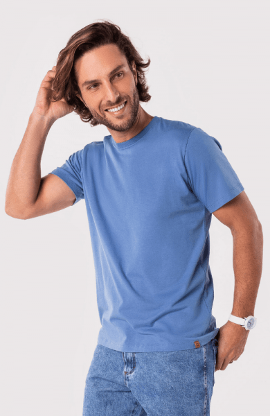 Camiseta Azul Super Comfort Gola Redonda